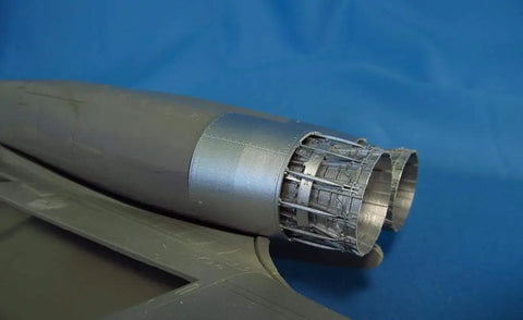 Close-up of B-1B Lancer Jet Nozzle Detail Set For One Forty-Eight Scale Aircraft Resin Kit With Twenty Six Parts Upgrade MDR4835.