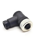 Field Ready 4 Pin Right Angle Plug And Play M12 Style Circular Sensor Connector Socket With Screw Locking Plastic Housing