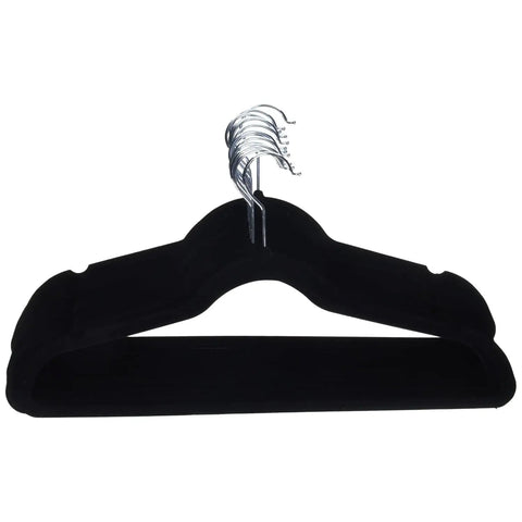 Slim Velvet Non Slip Space Saving Suit Hangers For Closet Organization 30 Pack Black And Silver Great For Shirts Blazers Slacks