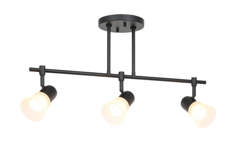 Three Light Kitchen Track Lighting Kit With Adjustable Heads For Islands And Ceilings Go To Modern Glass Shade In Brushed Nickel Finish