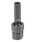 Impact Socket 10mm Three Eighths Inch Drive 6 Point Deep Universal Fit for Auto Repair Built Tough Black Oxide Finish
