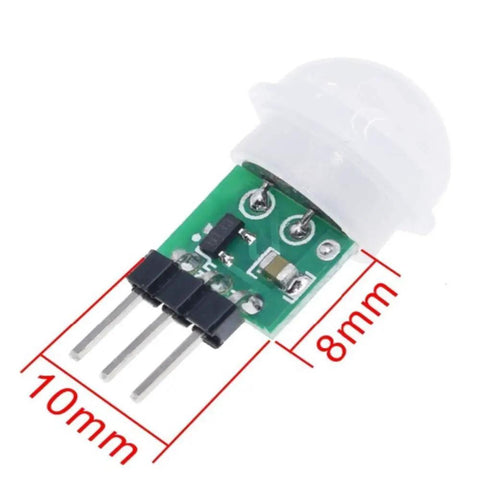 2 Pack PIR Motion Sensor Module Infrared Pyroelectric Detector For DIY Makers Projects Small Low Power IR Sensor With Auto And Manual Trigger 2.7 To 12V DC Compatible Mini Motion Detector, 10 x 8 mm PCB