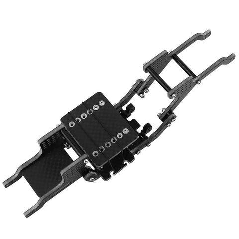 Carbon Fiber Chassis Frame Kit With Brass Skid Plate For 1 By 18 RC Crawler Redcat Ascent 18 Upgrade Part top view
