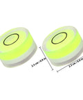 10pcs Bubble Spirit Level, High Precision Acrylic Tool features two small round levels measuring 2.3 cm in diameter with clear acrylic design.