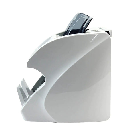 Heavy Duty Money Counter Machine With Bright Led Screen And Advanced Anticounterfeit Sensors Quick Cash Feeder side view showing sleek design and compact body.