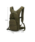 Army Green Camouflage Rucksack Backpack for Men and Women, Oxford Fabric Hiking Pack with 42x21x21 cm size shown