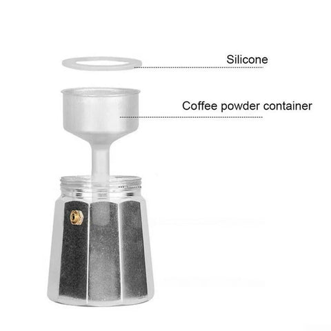 Silicone Replacement Gasket Seal For Moka Pot Espresso Coffee Maker Soft Flexible Odorless Fits 1 To 12 Cup Sizes Easy Install