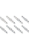 8 Piece 30x152mm Door Strap Hinges Set In Marine Grade 316 Stainless Steel With Six Hole Mounting, Mirror Polished Finish