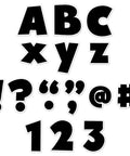 Bold Black Punchout Alphabet And Number Letters For Classroom Decor And Homeschooling Displays Groovy Retro 1949 Style in black cardstock.