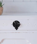 Industrial Water Pipe Cabinet Pulls 2 Pack Old School Retro Iron Style on white cabinet drawer front