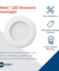 Ultra Thin 3 Inch LED Recessed Wafer Light 3000K Dimmable White Ceiling Fixture For Remodel Or New Construction Display