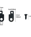 Dimensions of metal brackets and screw from Heavy Duty Guitar Effects Pedal Mounting Kit With Metal Brackets And Screws Universal Pedalboard Hardware