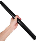 Hand holding 3 Ton Floor Jack Handle Replacement For Automotive Jacks That Fits Pittsburgh Floor Jack Parts And Other Horizontal Hydraulic Car Jacks For Easy Lifts And Smooth No Hassle Operation In Home Or Shop, black steel with rubber grip.