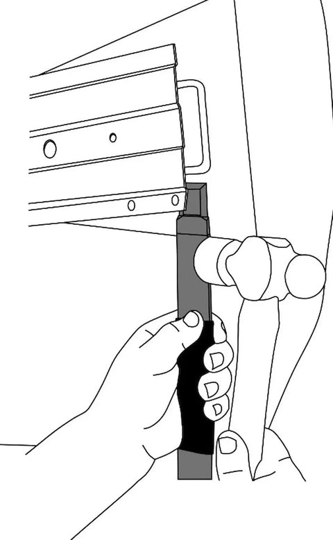 Spot Weld Chisel For Auto Body Panels Heavy Duty Panel Separator Tool With Offset Three Sided Sharpened Blade used on seam
