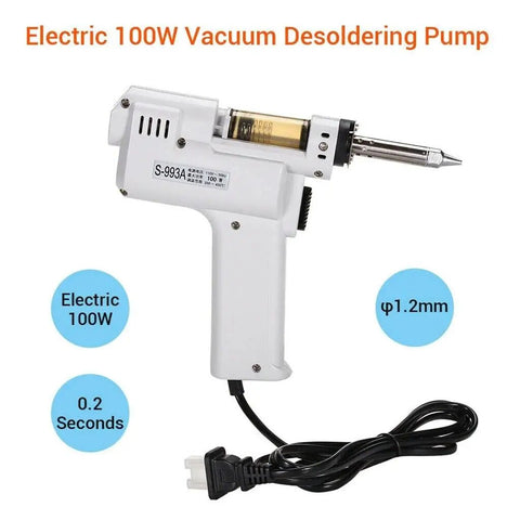 Powerful 110V Desoldering Solder Sucker Gun With 100W Heating, fast warm-up, super strong suction, compact design