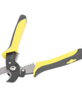 Heavy Duty Multifunctional Wire Stripper And Cutter High Hardness Alloy Steel Design With Comfortable Pvc Tpr Grip open, showcasing cutting edges.