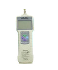 Push Pull Position Force Meter Tension Tester 5N To 100N KGF LBF N Newton For Compression Real Time Tracking With Two Peak Modes Flip LCD Display And Wide Range Metrics, handheld front view