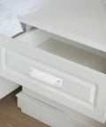 Open drawer with Two Pack 3.5 Inch Cabinet Handles With Screws Finger Pulls Edge Pulls for drawers, white aluminum, sleek design