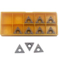 Carbide turning inserts, 20 pcs, TCMT32.51/32.52/16T304/16T308, in yellow organizer box for metal cutting