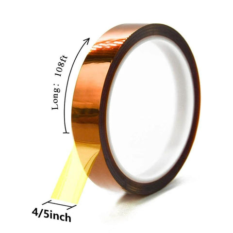 Workhorse Heat Resistant Kapton Tape 20mm x 33m polyimide film with silicone adhesive roll