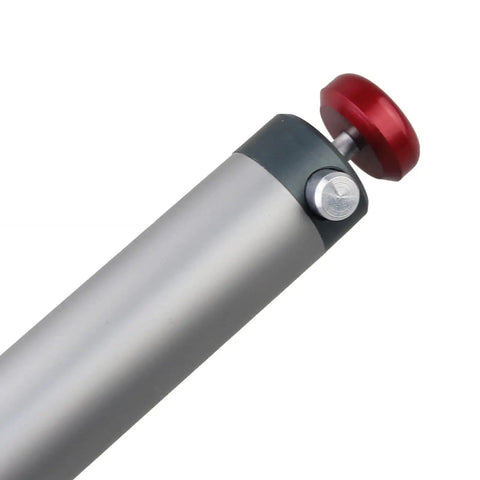 Close-up of SS-02 Desoldering Solder Sucker Pro-Grade Desoldering Tool with metal body and red button