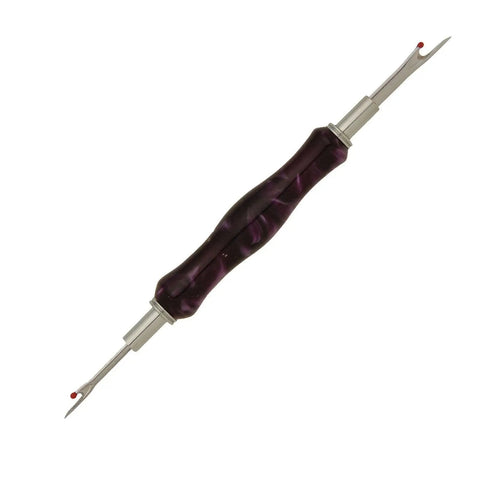Purple handle seam ripper from Chrome Seam Ripper Woodturning Project Kit Starter Pack Four Pack With Hardware And Bushing Set For Lathe Turning Beginners Includes Four Chrome Seam Ripper Projects.