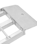 Close-up of Dual Runner Shed Ramps, 3 foot long, with aluminum serrated rungs and heavy duty 1,500 pound capacity.