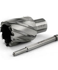 Heavy Duty HSS Annular Cutter With 1 5/16 Inch Hole Saw And 3/4 Weldon Shank Drill Bit for precision burr-free cuts.