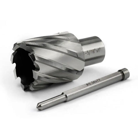 Heavy Duty HSS Annular Cutter With 1 5/16 Inch Hole Saw And 3/4 Weldon Shank Drill Bit for precision burr-free cuts.