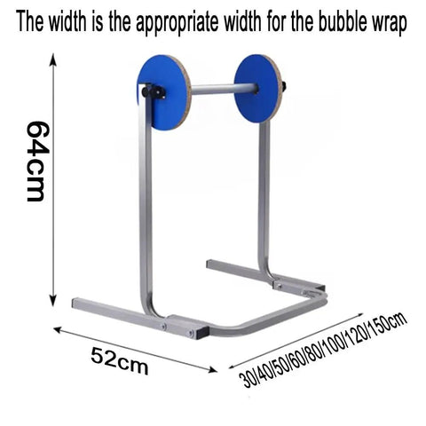 Wall Mounted Bubble Wrap Dispenser For Packing And Shipping, steel frame with adjustable widths, 64cm height, 52cm depth