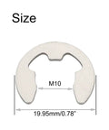 10mm Stainless Steel External Circlips E Clip Set For Shafts, Snap Rings Retaining Rings 19.95mm Outer Diameter, 1mm Thick, 304 Stainless