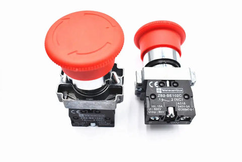 Red Mushroom Emergency Stop Button Switch 22mm NC Latching 600V 10A Beefy Rugged Stop Button for machinery and control panels