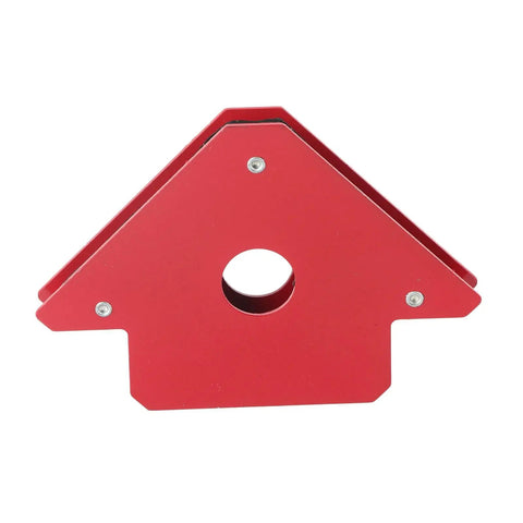 Close-up of red 90-degree magnet from 4-Piece Welding Magnets Set With 25Lb Hands-Free Hold Heavy-Duty Magnetic Holder
