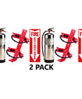 No Fuss Two Point Five Gallon Water Fire Extinguisher Pair With Heavy Duty Wall Mount Bracket And Warning Sign UL Certified
