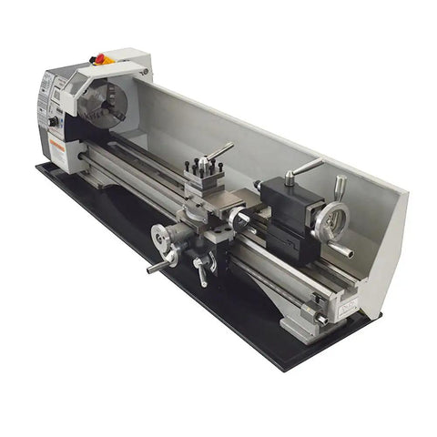 LGXEnzhuo WM210V Mini Metal Lathe 8 Inch Capacity Brushless Motor 1100 Watt Variable Speed Precision Benchtop Machine Tool for shaping wood and aluminum.