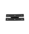Pack Of 24 Black Wrought Iron H Cabinet Hinges 3 Inch Flush Mount Antique RSF Finish with six screw holes visible.