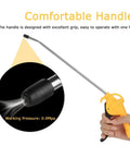 High Volume Air Blow Gun With Slim Aluminum Alloy 10 Inch Nozzle For Dust Cleaning In Tight Spaces, scratch-free rubber cap, easy grip handle