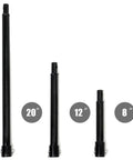 Auger Extension Drill Bit Set For Post Hole Diggers With 8 Inch, 12 Inch, And 20 Inch Lengths, Fits Three Quarter Inch Shafts