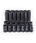 26-Piece 1/2-Inch Drive Standard And Deep Thin-Wall Impact Socket Set With Metric Sizes Chrome Molybdenum 6-Point Design