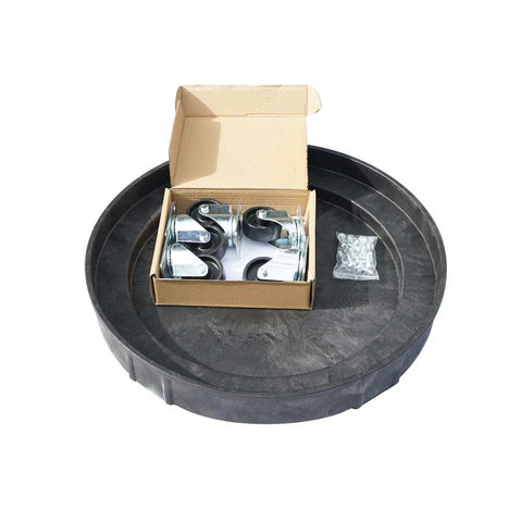 Heavy Duty Drum Dolly Cart For 30 And 55 Gallon Drums Up To 900 Lb Capacity With 2 Tier Platform And 5 Swivel Casters