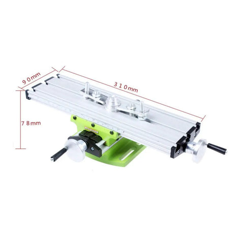 Portable Milling Machine Work Table Vise With Adjustable Xy Compound Slide dimensions visible