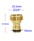 Brass Hose Quick Connector Kit 20 Piece Set M22 M24 One Half Inch Three Quarter Inch One Inch Threaded Adapters For Garden Faucet Irrigation No Sweat Easy Install Plug And Play G3/4 brass adapter with 25.5mm thread and 16mm seal
