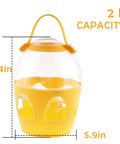 2L Water Dispenser Feeder With Handle For Pigeons, Poultry, Built Tough Orange Plastic Water Pot, 9.4in tall, 5.9in wide