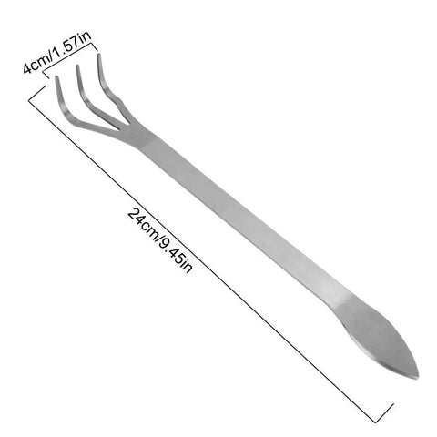 Root Rake For Bonsai And Garden Soil Loosening Three Prong Stainless Steel Tool With Ergonomic Handle For Outdoor Yard Work