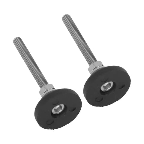 Two Pack Adjustable Nylon Foot Pads With Swivel Leveling Mounts 30mm Round Base M6 Thread 50mm Height Heavy Duty Rock Solid Furniture Glides