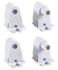 Heavy Duty FA8 Single Pin Tombstone Socket Connectors Two Pair Pack in white, designed for T8 T10 T12 fluorescent LED tubes.