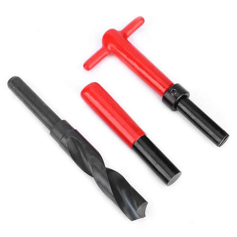 Heavy Duty Thread Repair Tool Kit 10Pcs M18x1.5mm Stainless Steel Twisted Drill Tap Wrench Threaded Insert Tap Insertion Tool