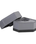PP Rubber Anti Vibration Pads for Washing Machines and Dryers, set of two gray stabilizer feet, close-up view