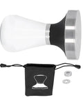 58 Millimeter Size Coffee Tamper Top Tier Stainless Espresso Press With Smooth Grip And Accurate Flat Pad, includes pouch.