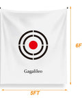 Golf Target Cloth 5x6ft Protective Net With Quick Setup featuring black target circles and red bullseye for accuracy practice